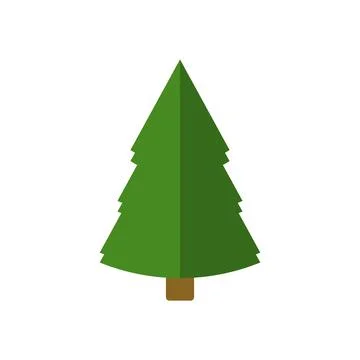 Christmas tree flat icon set. Xmas cartoon craft collection. Vector new year Stock Illustration