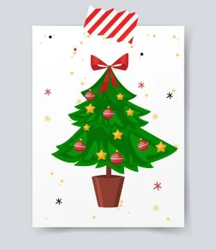 Christmas tree flat icons set Stock Illustration