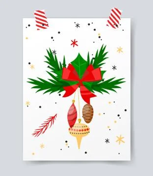 Christmas tree flat icons set Stock Illustration