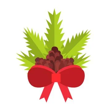 Christmas tree flat icons set Stock Illustration