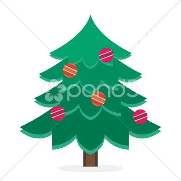 Christmas tree flat icons set Stock Illustration