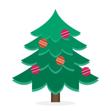 Christmas tree flat icons set Stock Illustration