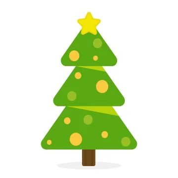 Christmas tree flat icons set Stock Illustration