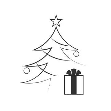 Christmas tree flat isolated Stock Illustration