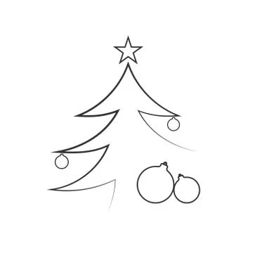 Christmas tree flat isolated Stock Illustration