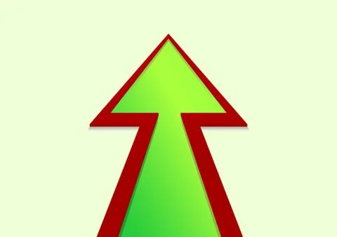Christmas tree in the form of a arrow on a white background Stock Illustration