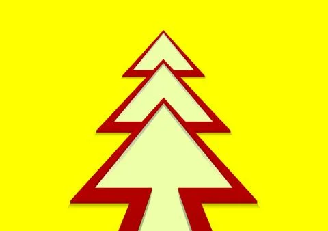 Christmas tree in the form of a red arrow on a yellow background Stock Illustration