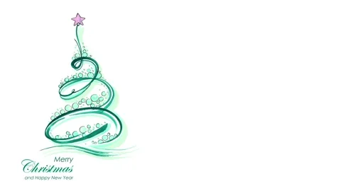 Christmas tree in the form of a snake with a red star on top Stock Footage 285159021