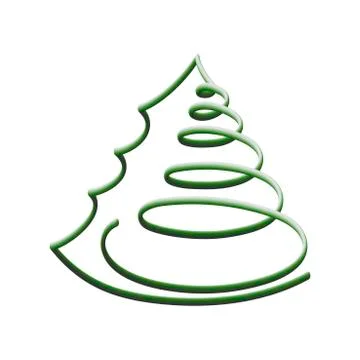 Christmas tree in the form of a volume spiral . Vector Stock Illustration