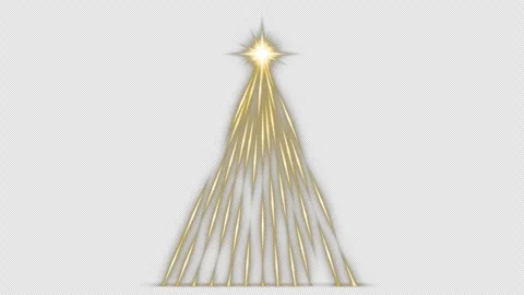 Christmas Tree Formed by Falling Golden Light Beams. Stock Footage 312218920