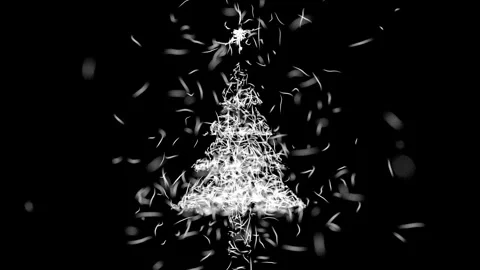 Christmas Tree Formed by White Calligraphic Marks. 库存影片 339794941