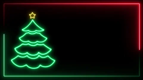Christmas Tree Frame Video stock 255669084