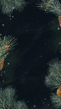 Christmas tree frame Stock Illustration