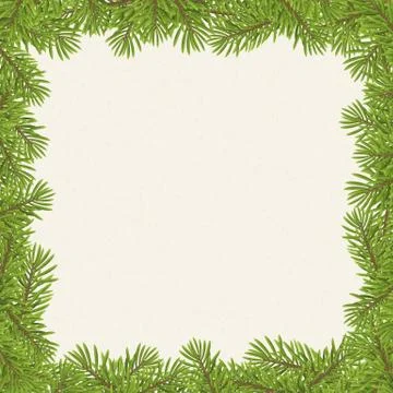 Christmas tree frame isolated on paper background イラスト素材