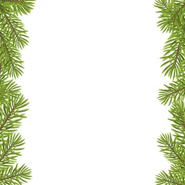Christmas tree frame isolated on white background Stock-Illustration