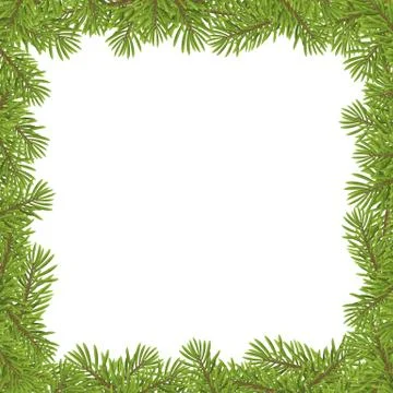 Christmas tree frame isolated on white background イラスト素材