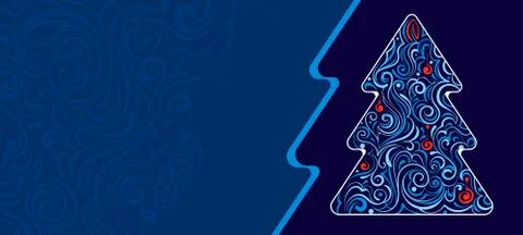 Christmas tree with frozen pattern Stock Illustration