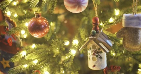 Christmas Tree full of Ornaments Stock Footage 229871260