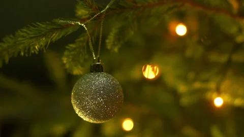 Christmas tree with garland Stock Footage 100678157