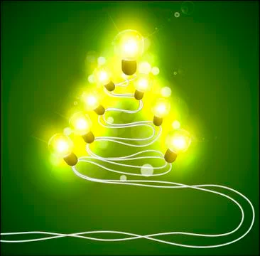 Christmas tree with garlands Illustrazione stock