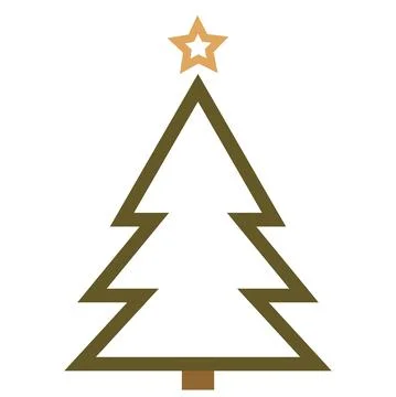 Christmas tree. Geometry tree with Crhistmas tree vector illustration. Icon for Stock Illustration