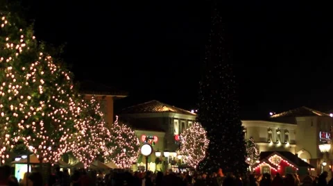 CHRISTMAS TREE GETS LIT WIT Stock Footage 941778