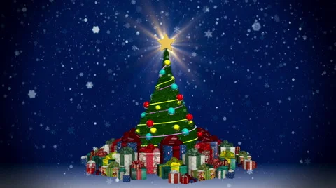 Christmas tree with gift boxes Stock Footage 44159933