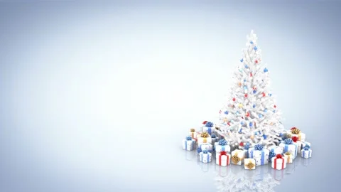 Christmas tree with gift boxes Stock Footage 142417567
