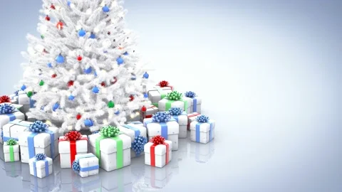 Christmas tree with gift boxes Stock Footage 142417589