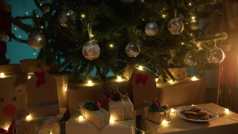 Christmas tree with gift packages Stock Footage 256327992