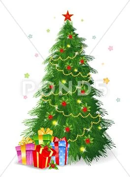 Christmas tree with gifts Stock Illustration
