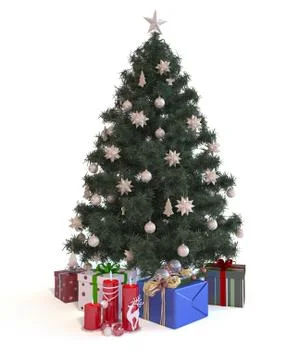 Christmas Tree with gifts Illustrazione stock