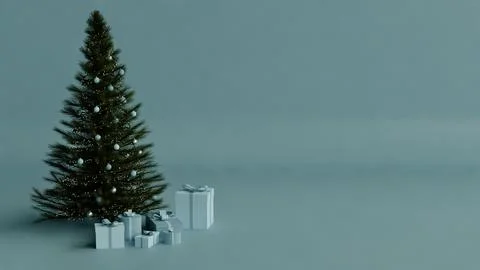 Christmas Tree with Gifts Stock Illustration