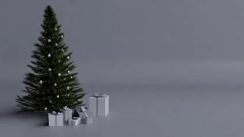 Christmas Tree with Gifts Stock Illustration
