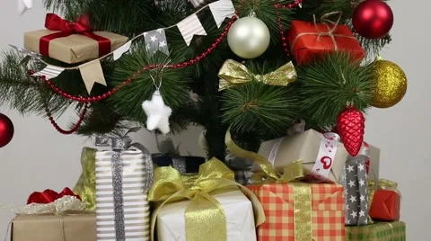 Christmas tree with gifts loop Stock Footage 57939248