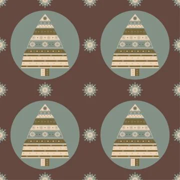 Christmas tree gifts seamless pattern Stock Illustration