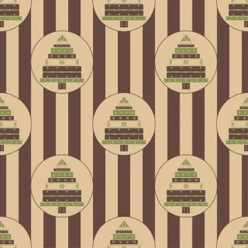 Christmas tree gifts seamless pattern Stock Illustration