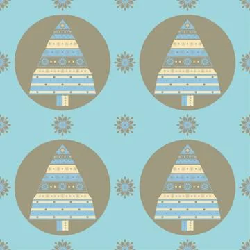 Christmas tree gifts seamless pattern Illustrazione stock