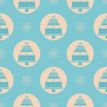 Christmas tree gifts seamless pattern Illustrazione stock