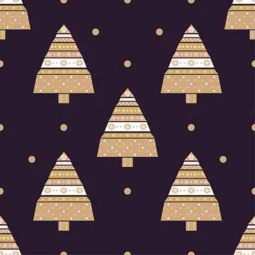 Christmas tree gifts seamless pattern Stock Illustration