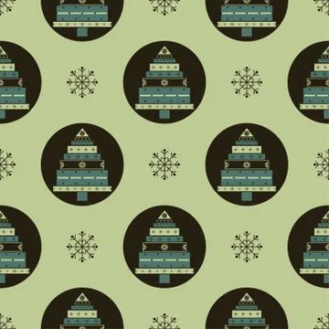Christmas tree gifts seamless pattern Stock Illustration
