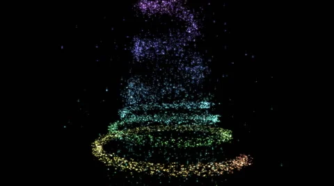Christmas Tree Glitter Creation - Rainbow Stock Footage 56648712