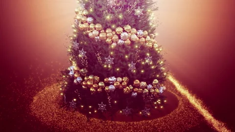 Christmas Tree with Glitter Pack Background Stock Footage 321519725