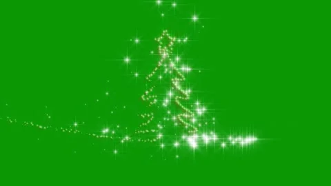 Christmas Tree Glitter Trail Animation on Green Screen 4K Loop 库存影片 334537382