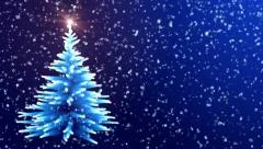 christmas tree glowing blue lights with falling snowflakesstock footage - Christmas Tree With Blue Lights christmas tree glowing blue lights with falling snowflakesstock footage - Christmas Tree With Blue Lights
