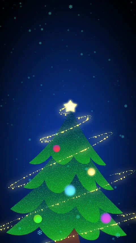 Christmas tree with glowing lights animation Stock Footage 321383450