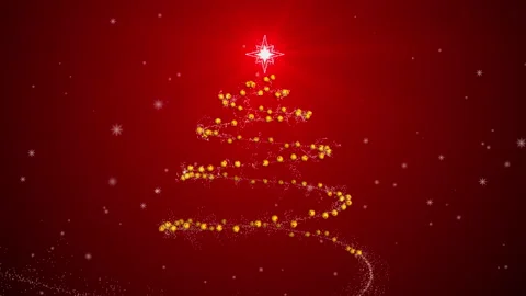 Christmas tree glowing particles animation Stock Footage 183424129