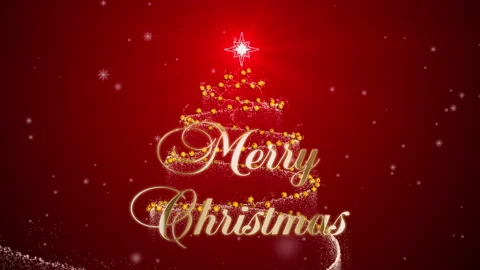 Christmas tree glowing particles animation Stock Footage 187667486