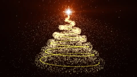Christmas tree glowing particles animation Stock Footage 202248463