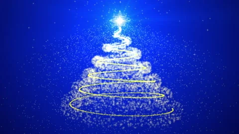 Christmas tree glowing particles animation Stock Footage 202248620
